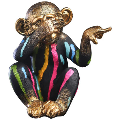 Arsthec Banksy Monkey Gorilla Resin Statue Sculpture Street Art Craft Desk Figurines For Interior Home Decoration Accessories