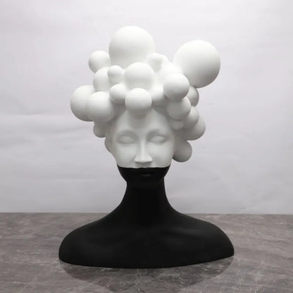 Modern Minimalist Art Figure Sculpture Resin Ornaments Model Room Living Room Creative Black and White Girl Soft Decorations