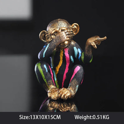 Arsthec Banksy Monkey Gorilla Resin Statue Sculpture Street Art Craft Desk Figurines For Interior Home Decoration Accessories