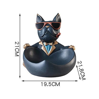 ERMAKOVA Cool Dog Figurine Dog Statue Storage Box Animal Ornament Resin Craft Art Sculpture Figurine Home Decoration Gift