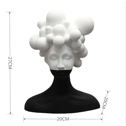 Modern Minimalist Art Figure Sculpture Resin Ornaments Model Room Living Room Creative Black and White Girl Soft Decorations